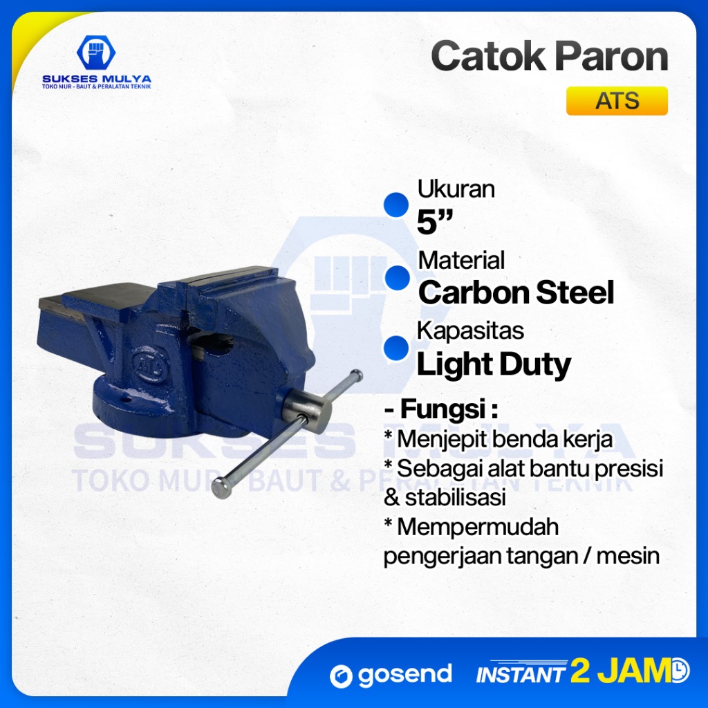 Tanggem Murah ATS Ragum Catok Paron Ukuran 5inch Catok Ragum 5"