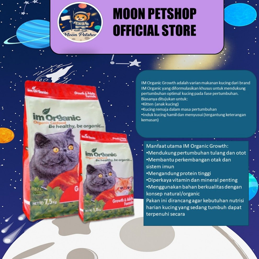 MAKANAN KUCING | IM ORGANIC | IM ORGANIC GROWTH KEMASAN 500GR