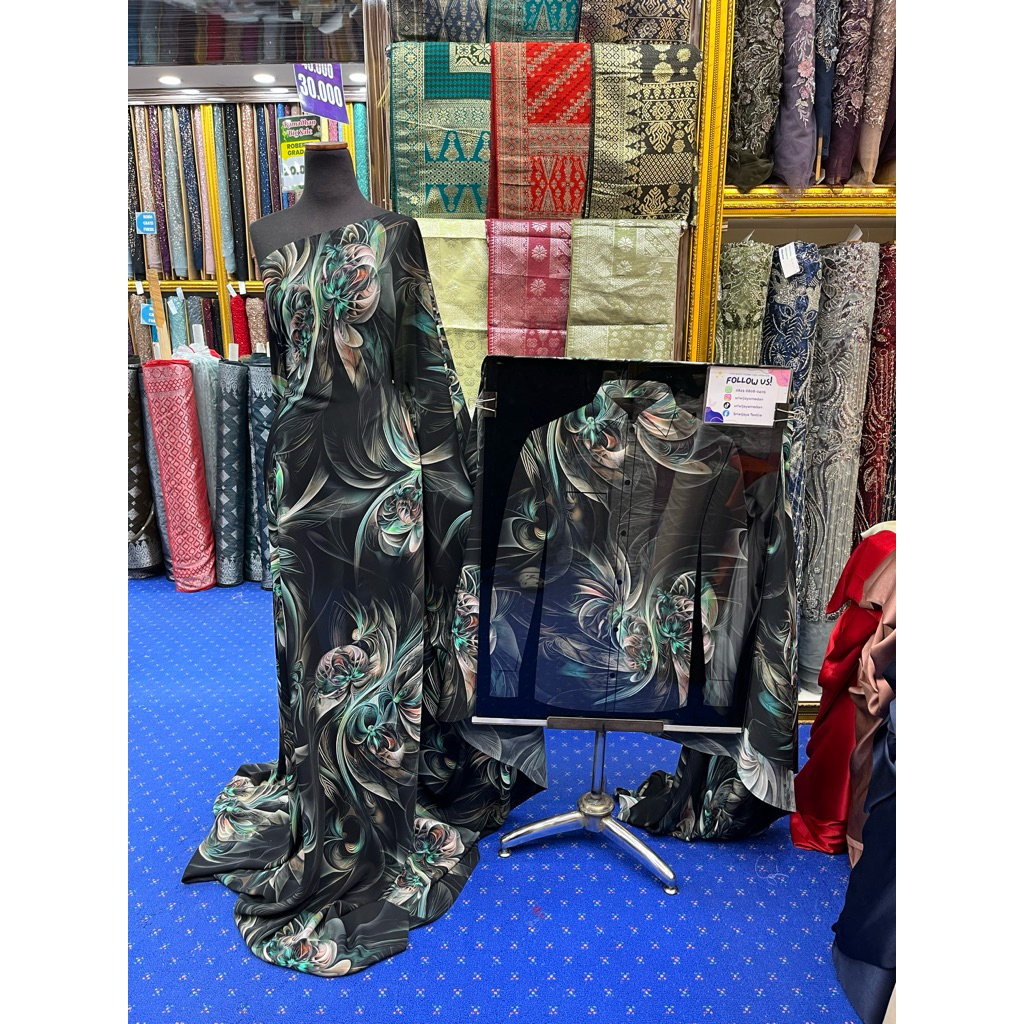 Kain Jet Black Motif (0,5 Meter)