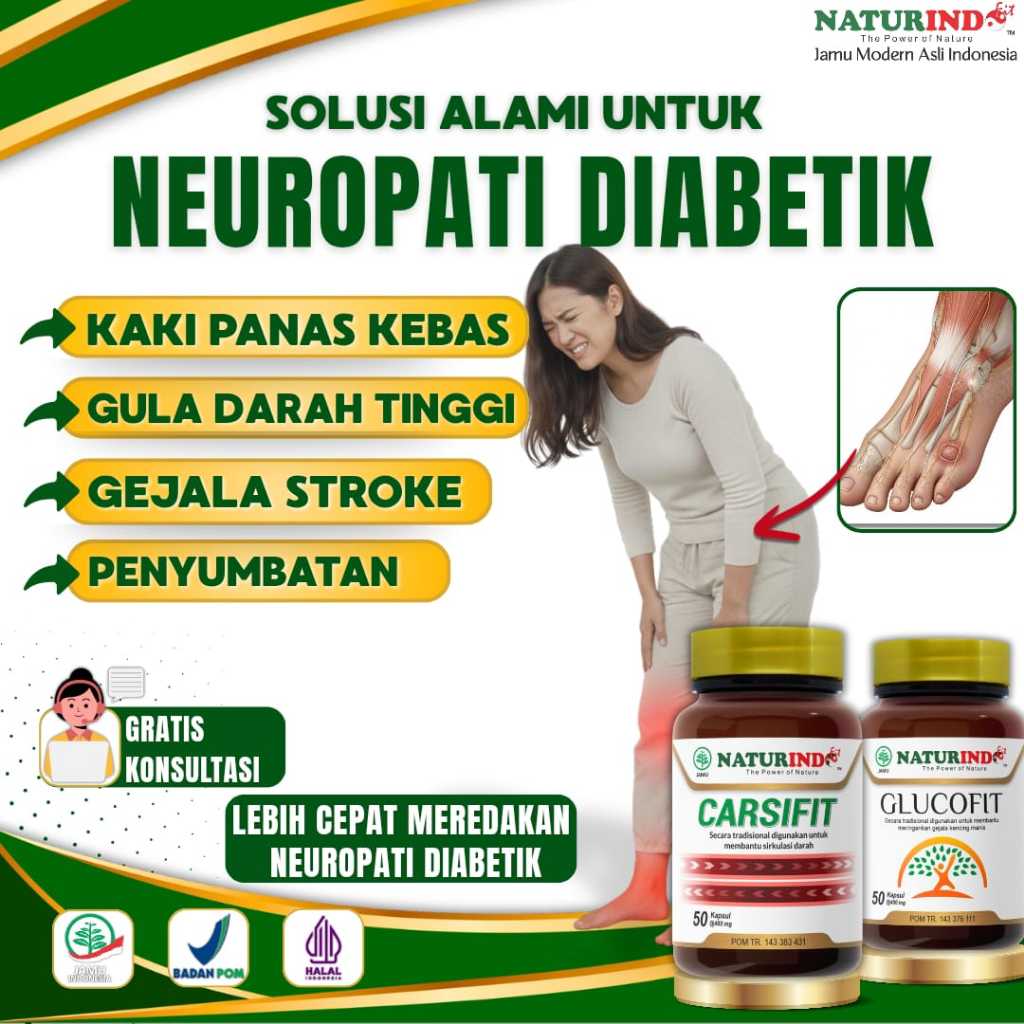Herbal Neuropati Diabetik Kerusakan Saraf Diabetes Perifer Sensorik Otonom Motorik