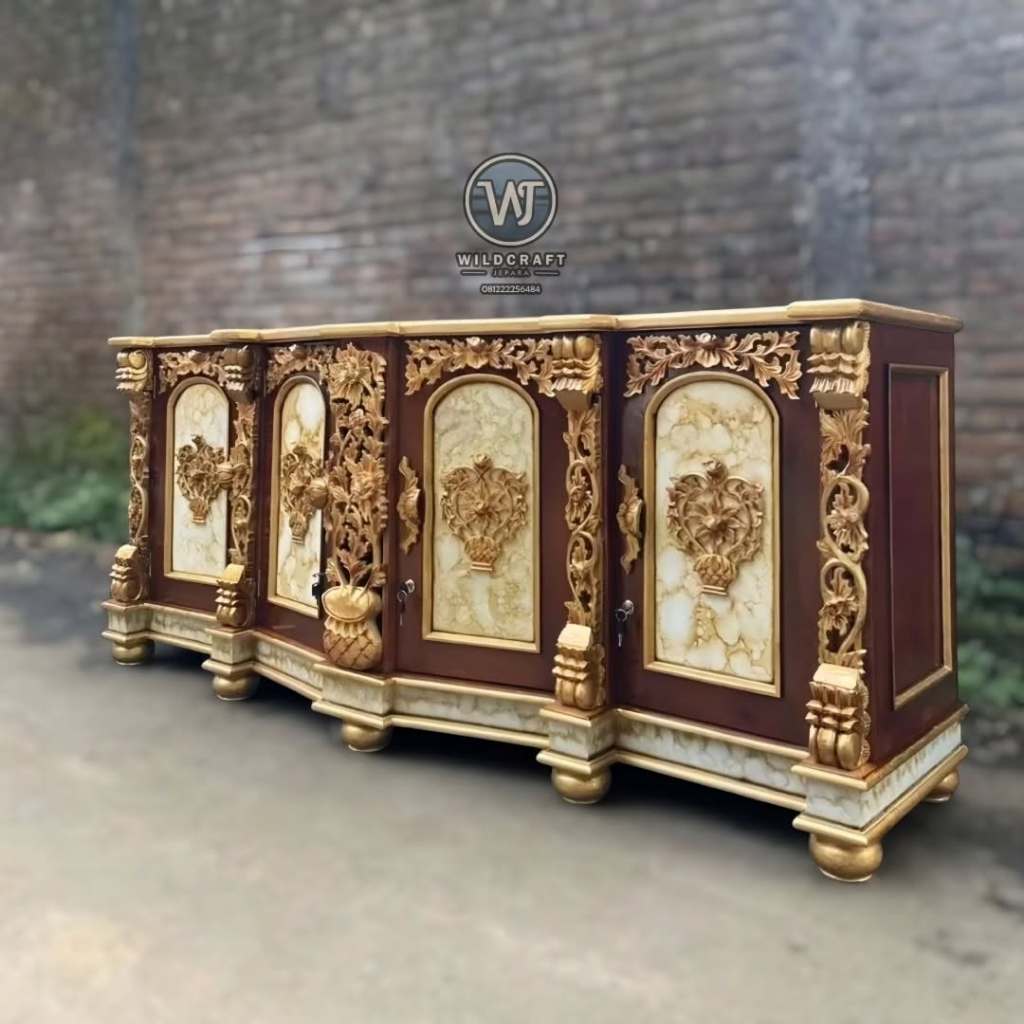 Buffet TV Ukir Kayu Jati - KABINET MEJA TV - MEJA TV KAYU JATI - BUFET SHIMA UKIR KAYU JATI