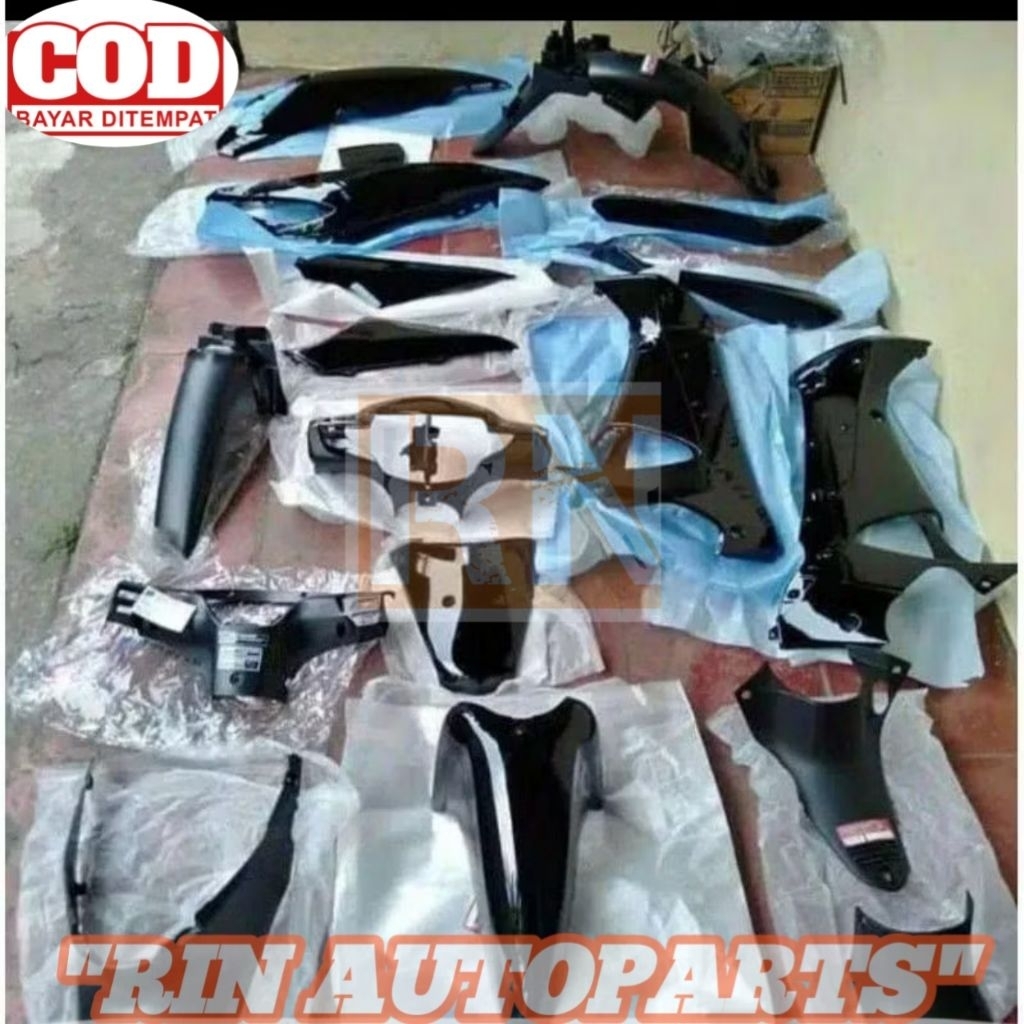 FULLSET BODY KASAR PLUS HALUS HONDA SUPRA X 125 OLD LAMA 2004-2006 PAKET 14 BAGIAN WARNA HITAM FULLS