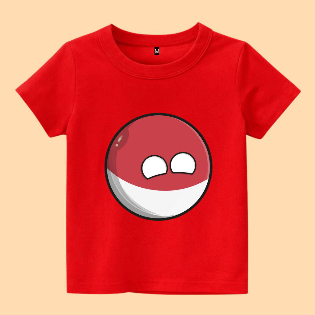 Baju kaos anak country balls indonesia ball