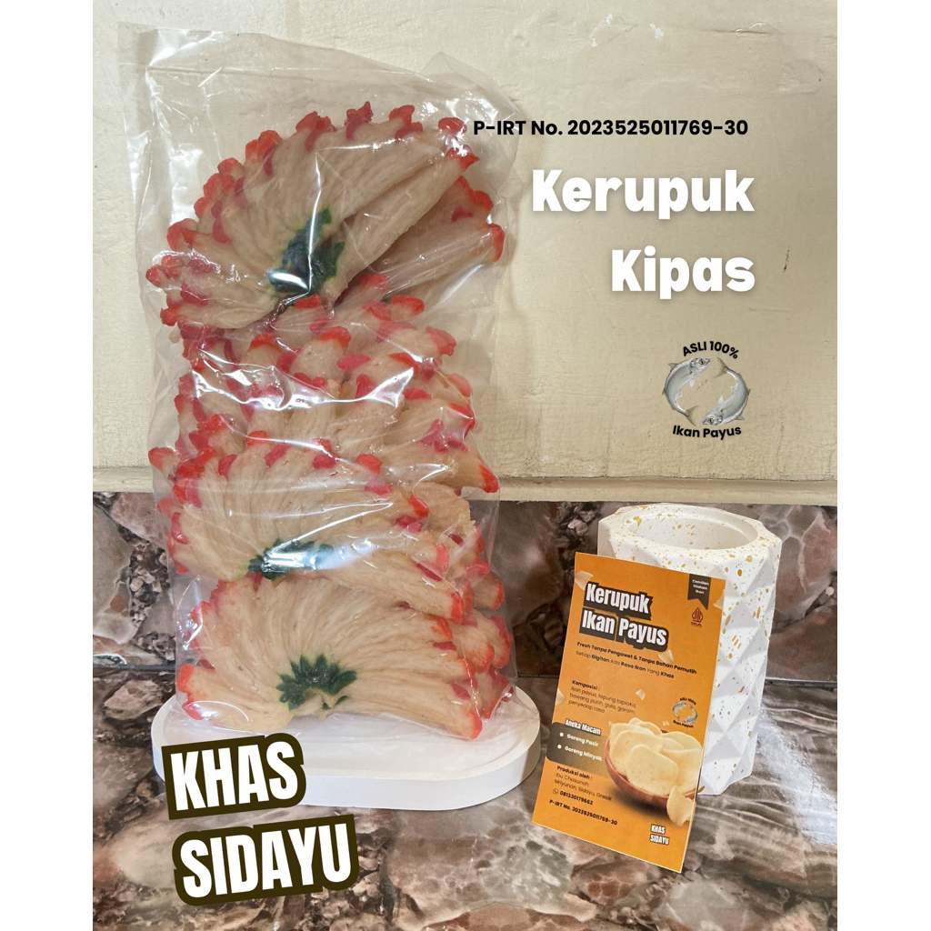 Kerupuk Mentah Bentuk Kipas - Kerupuk Ikan Payus Asli Khas Sidayu Gresik