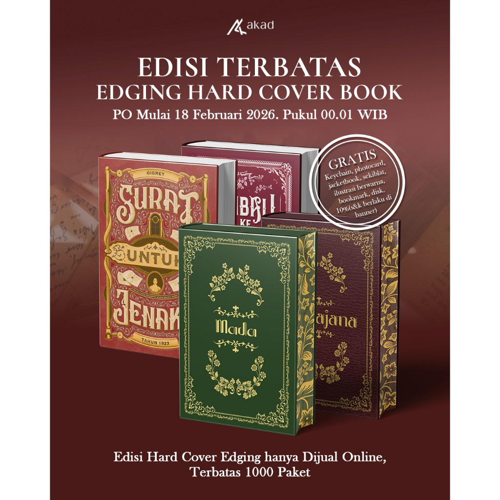 EDISI TERBATAS EDGING HARDCOVER MADA ,MAHAJANA SURAT UNTUK JENAKA,KEMBALI KEBATAVIA