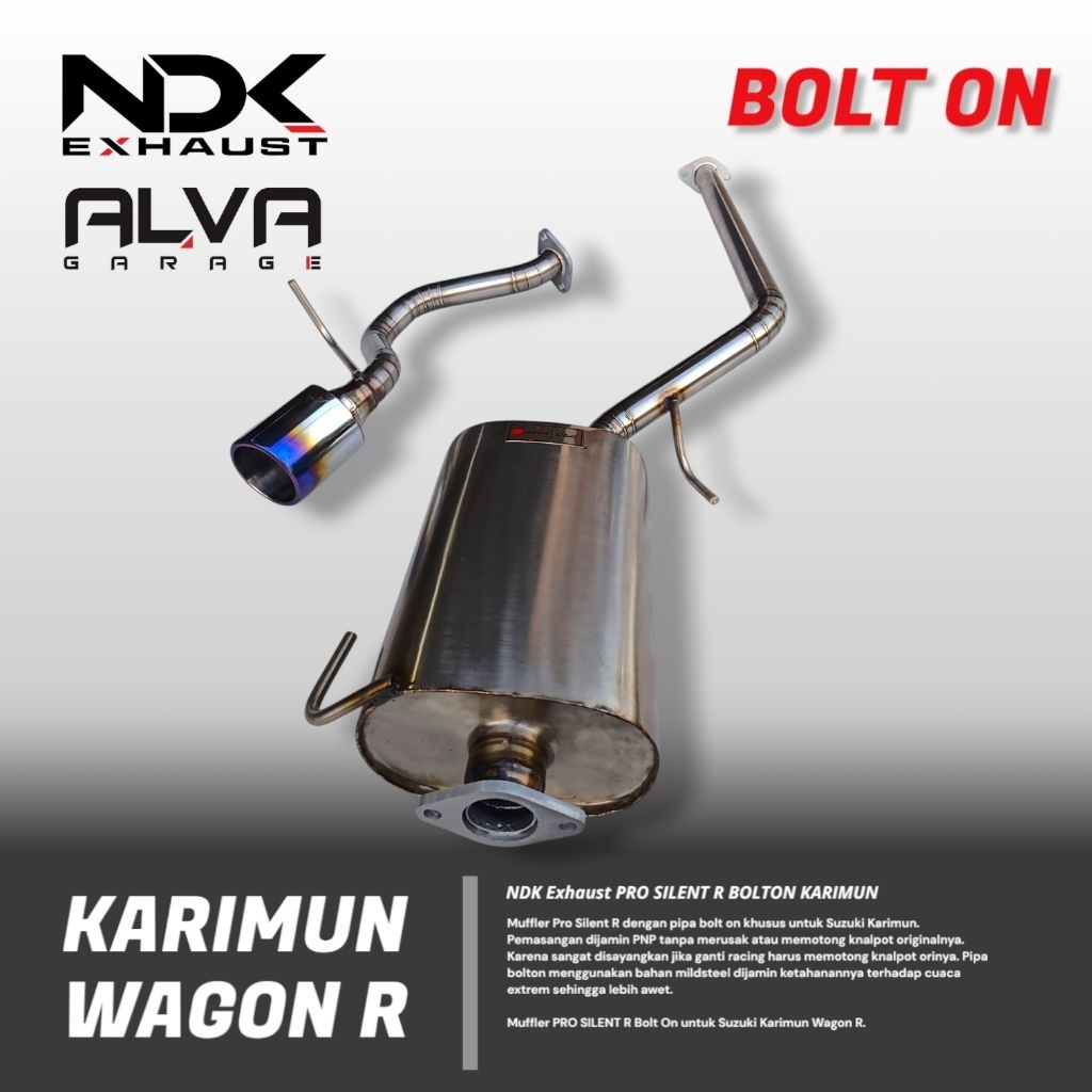 KNALPOT RACING KARIMUN WAGON R ORIGINAL NDK EXHAUST KNALPOT MOBIL RACING BOLT ON MUFFLER PRO SILENT 