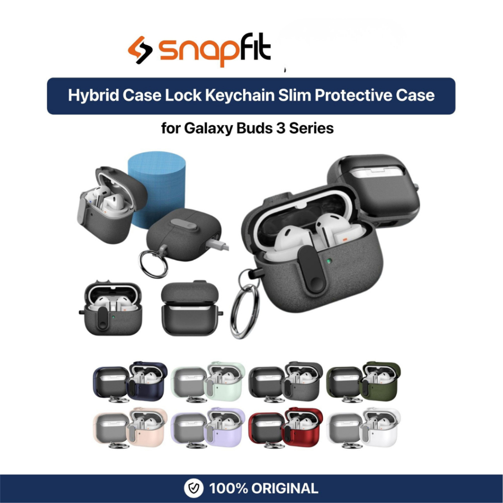 SNAPFIT Case Compatible for Galaxy Buds 3 FE 3FE Buds 3 / 3 Pro SNAPFIT Hybrid Case Lock Keychain Sl