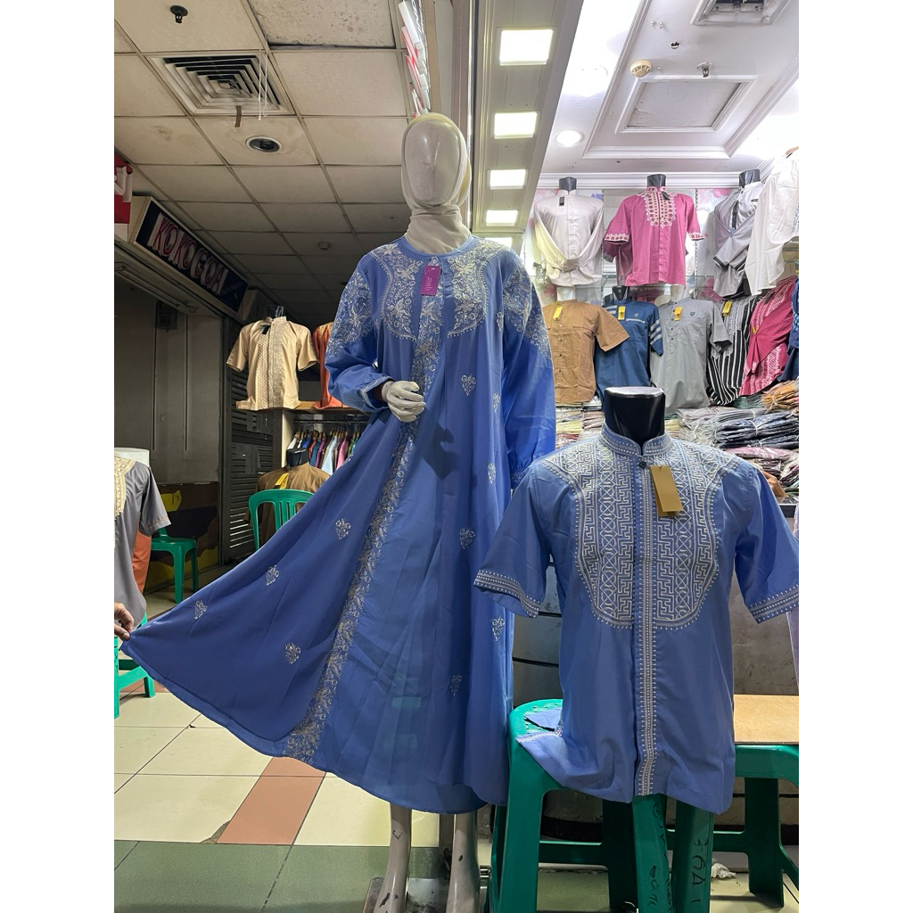 koko couple ibu ayah koko couple gamis bahan katun toyobo