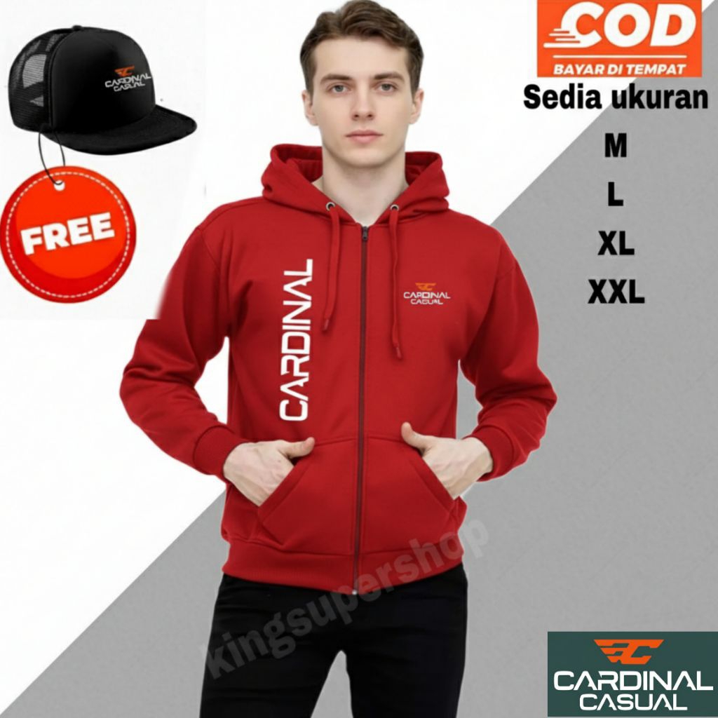 Jakett Kardinal jakett Hoodie gratis topi sweater distro fashion ORI
