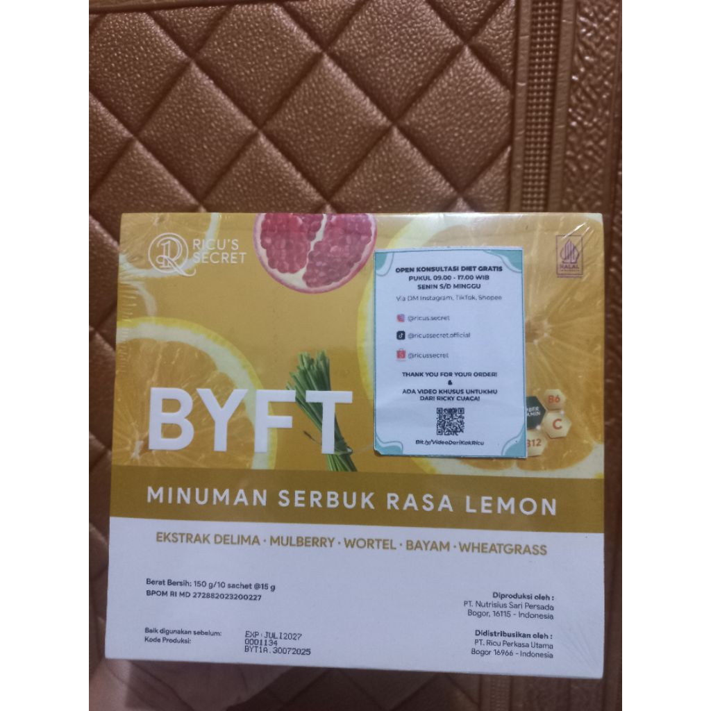 ORIGINAL 100% 1 box = 10 sachet RICU'S Secret ByeFat ByFt Fiber minuman diet dan penurun berat badan