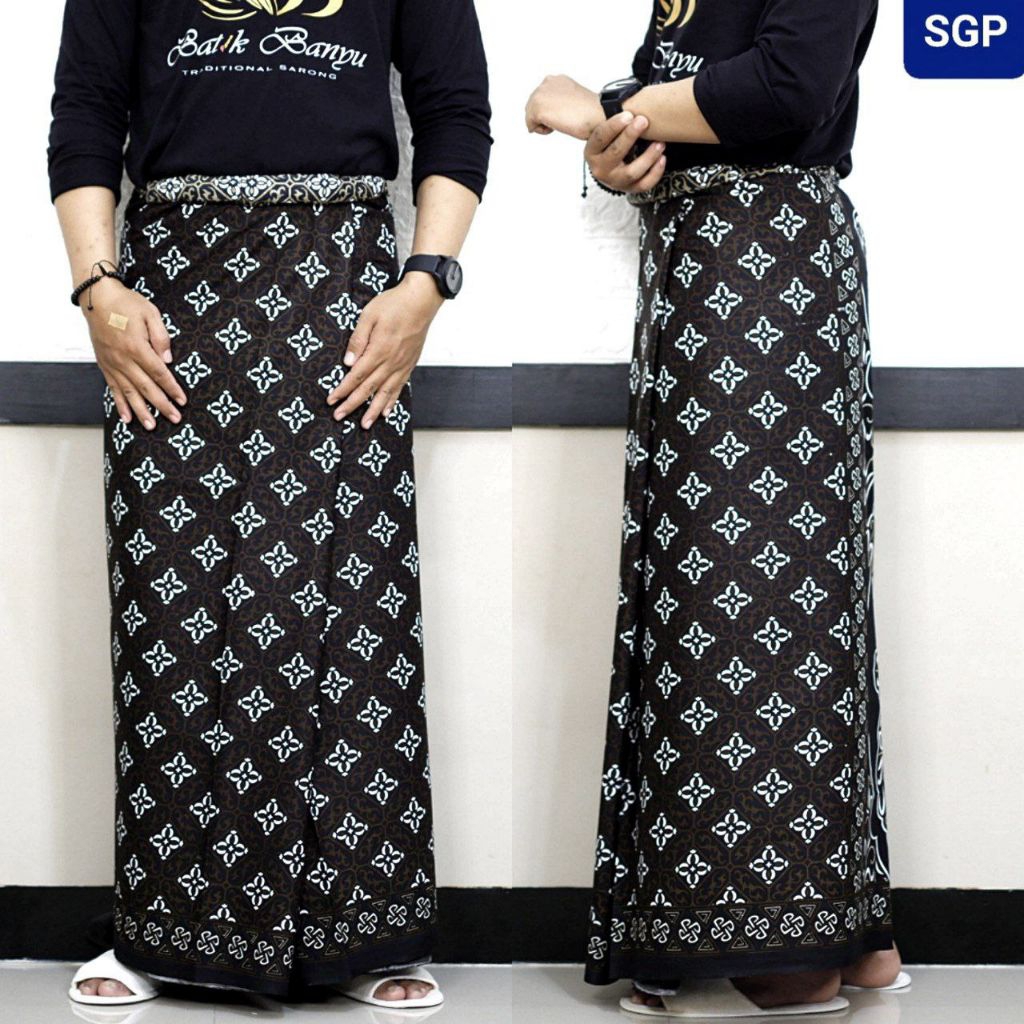 SARUNG GOYOR KAWUNG HITAM SARUNG GOYOR DEWASA SARUNG BATIK PREMIUM