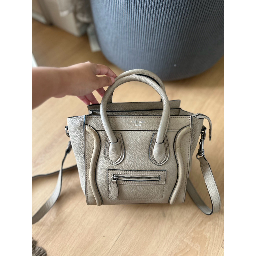 Preloved Celine Nano Luggage Bag light beige or taupe