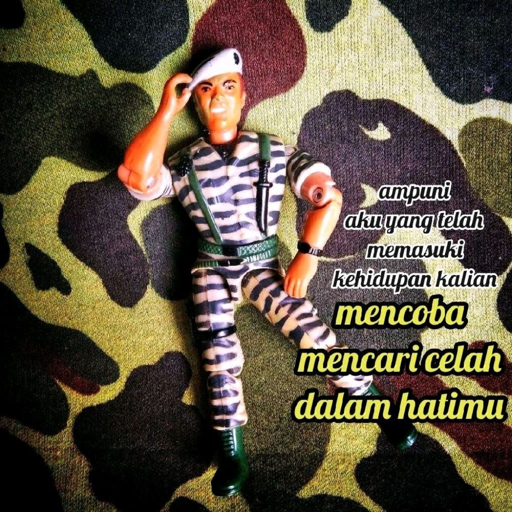 figure tentara jadul gi joe original lanard 1986 figur tentara baret tiger stripe camo knock out vin