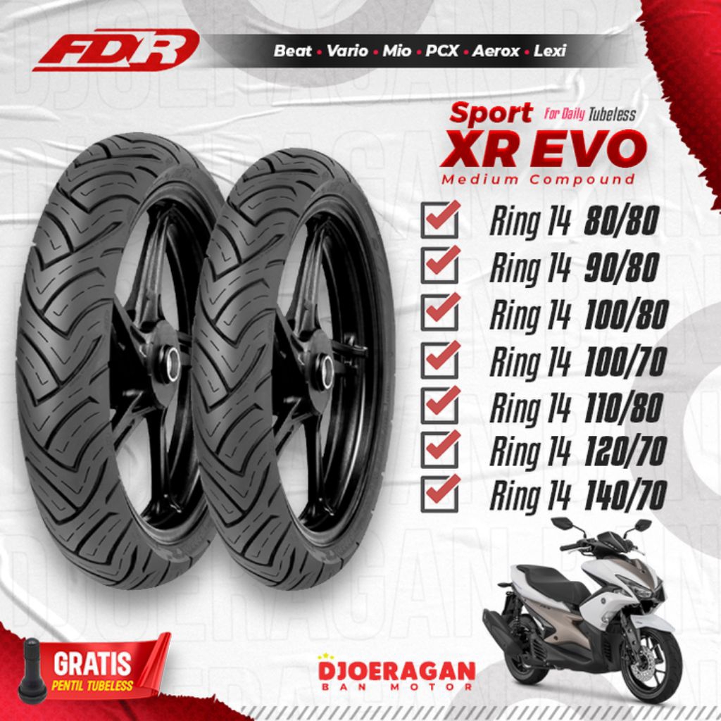 BAN MOTOR MATIC FDR SPORT XR RING 14 TUBELES ORIGINAL