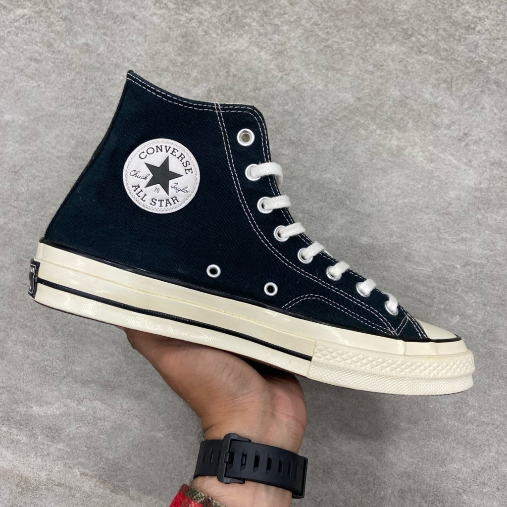 [Size 43] Converse Chuck Taylor All Star 70S High Black White 2018 (162050C) Second Original Kondisi