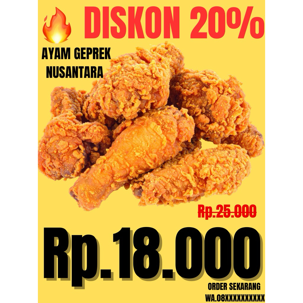 Template Instagram Jualan Makanan Ayam Geprek – 9 Slide Canva Editable