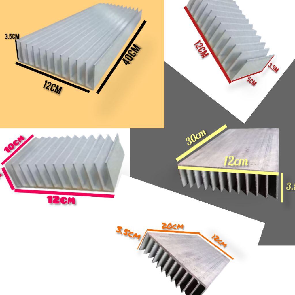 hetsink pendingin power Sanken/peltier/penyerap panas 12sirip 5-40cm tebal ±4mm