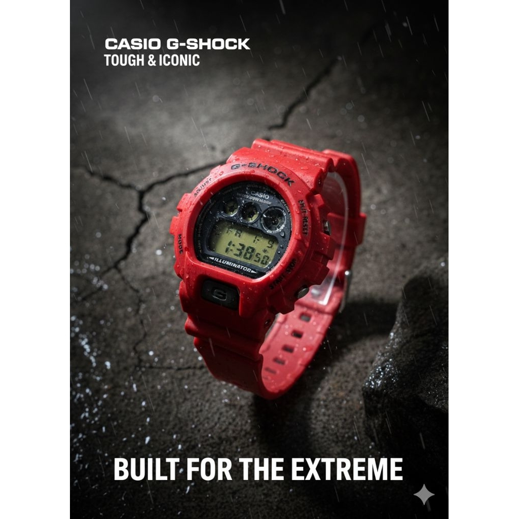 Casio G-Shock DW-6900G Vintage Original Second Shock Resist Water Resistance