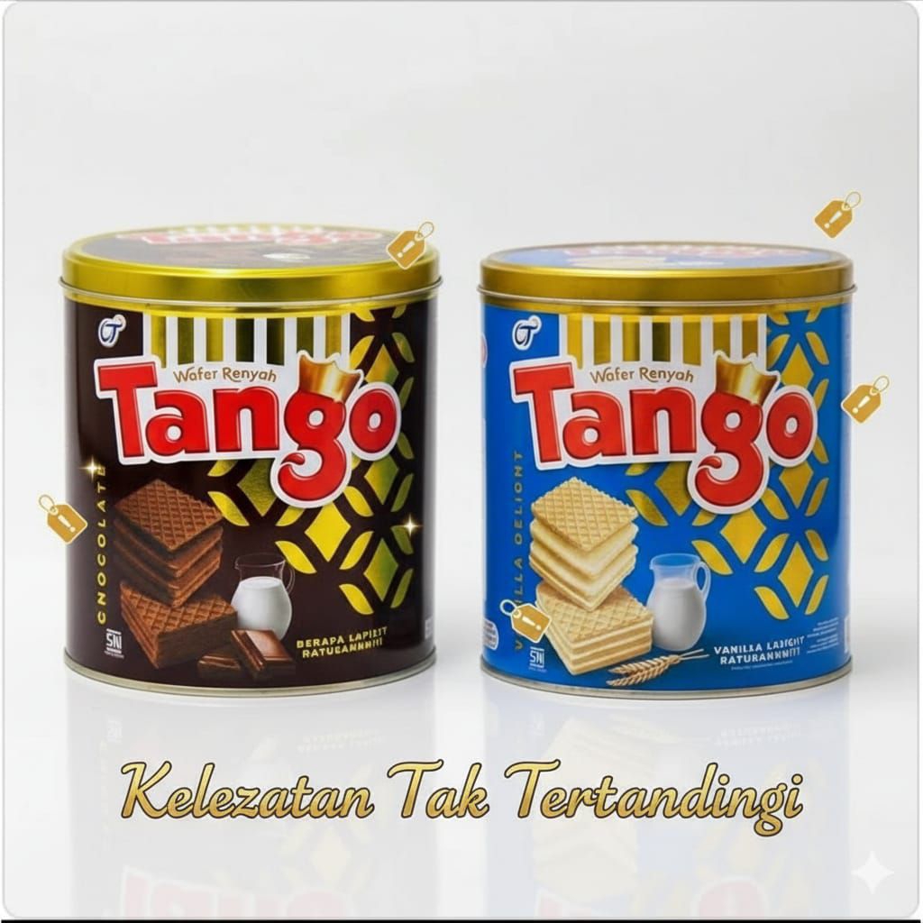 [MURAH] Tango Wafer Kaleng Isi Renyah - Cokelat & Vanilla - Stok Terbaru Harga Grosir