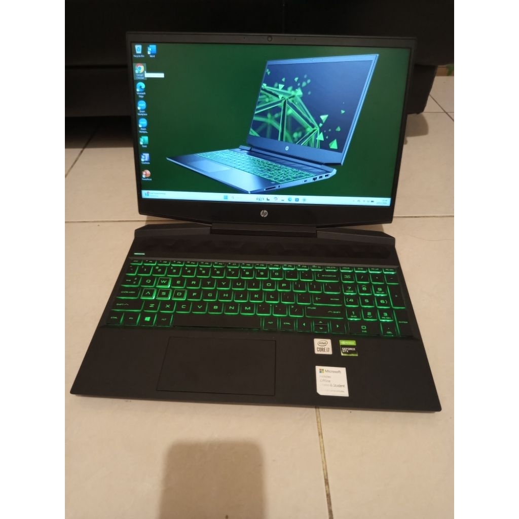 laptop gaming hp pavillion gaming core i7 gen 10-ram 8gb-ssd 512gb-vga intel irish