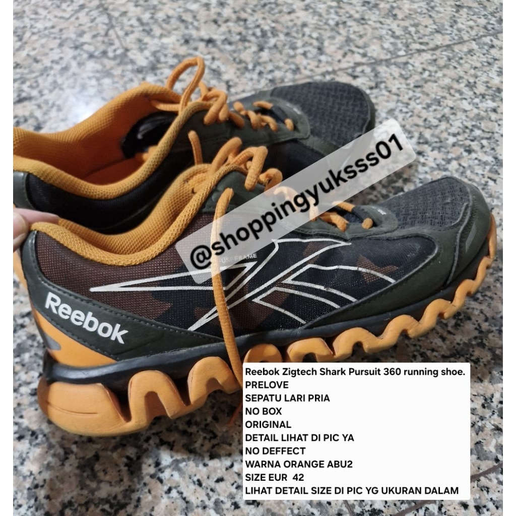 SEPATU LARI PRIA REEBOK Zigtech Shark Pursuit 360 PRELOVED