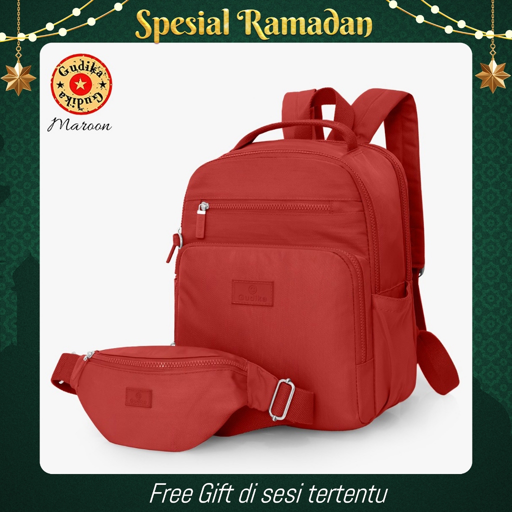 GUDIKA Bags 5063 - Tas Branded Original Ransel Laptop 14 Inc Set 2 in 1 Import Style Korea 2025