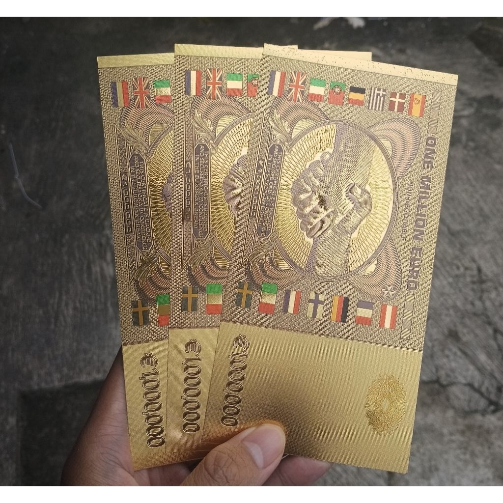 uang gold foil 1000000euro