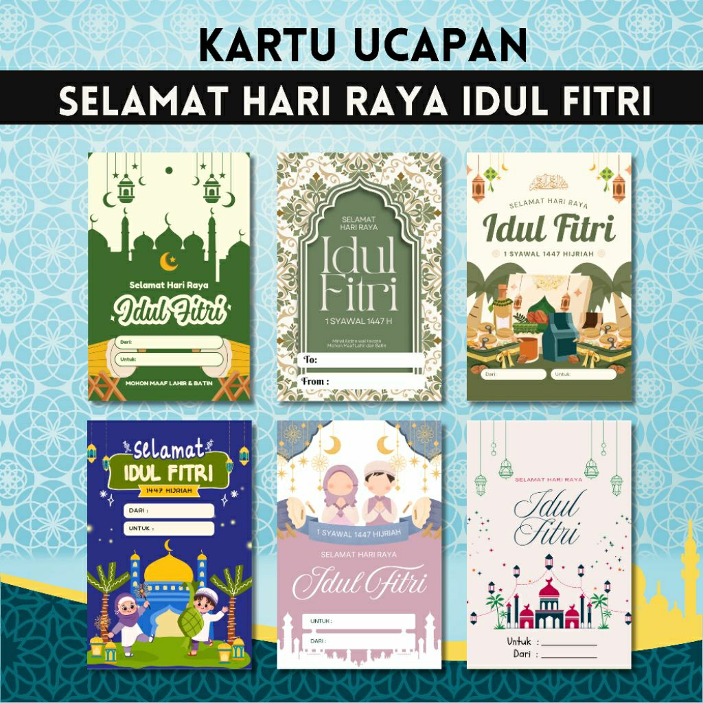 25 pcs Kartu Ucapan Lebaran/Hang Tag Idul Fitri/Hang Tag Idul Fitri 1447 H/Kartu Ucapan Hampers Leba