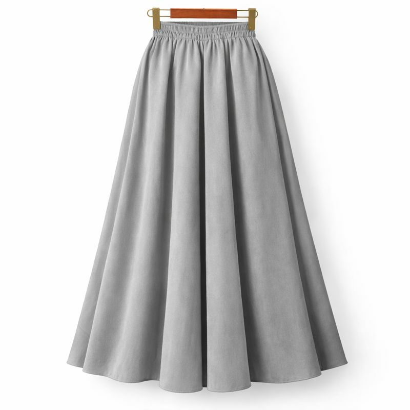 Rok Panjang Wanita WOLFIS Polos Premium Ada Saku Kantong Lebar Payung Flowy Jumbo Bahan Tebal Formal Kerja Kuliah Casual Muslimah by KaRINA