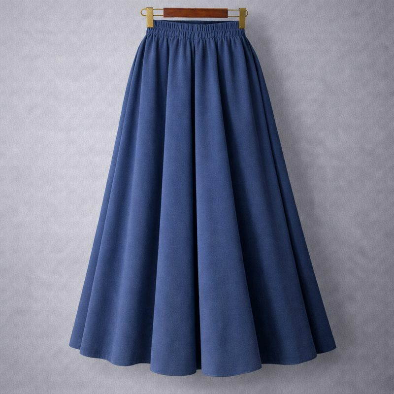 Rok Panjang Wanita WOLFIS Polos Premium Ada Saku Kantong Lebar Payung Flowy Jumbo Bahan Tebal Formal Kerja Kuliah Casual Muslimah by KaRINA