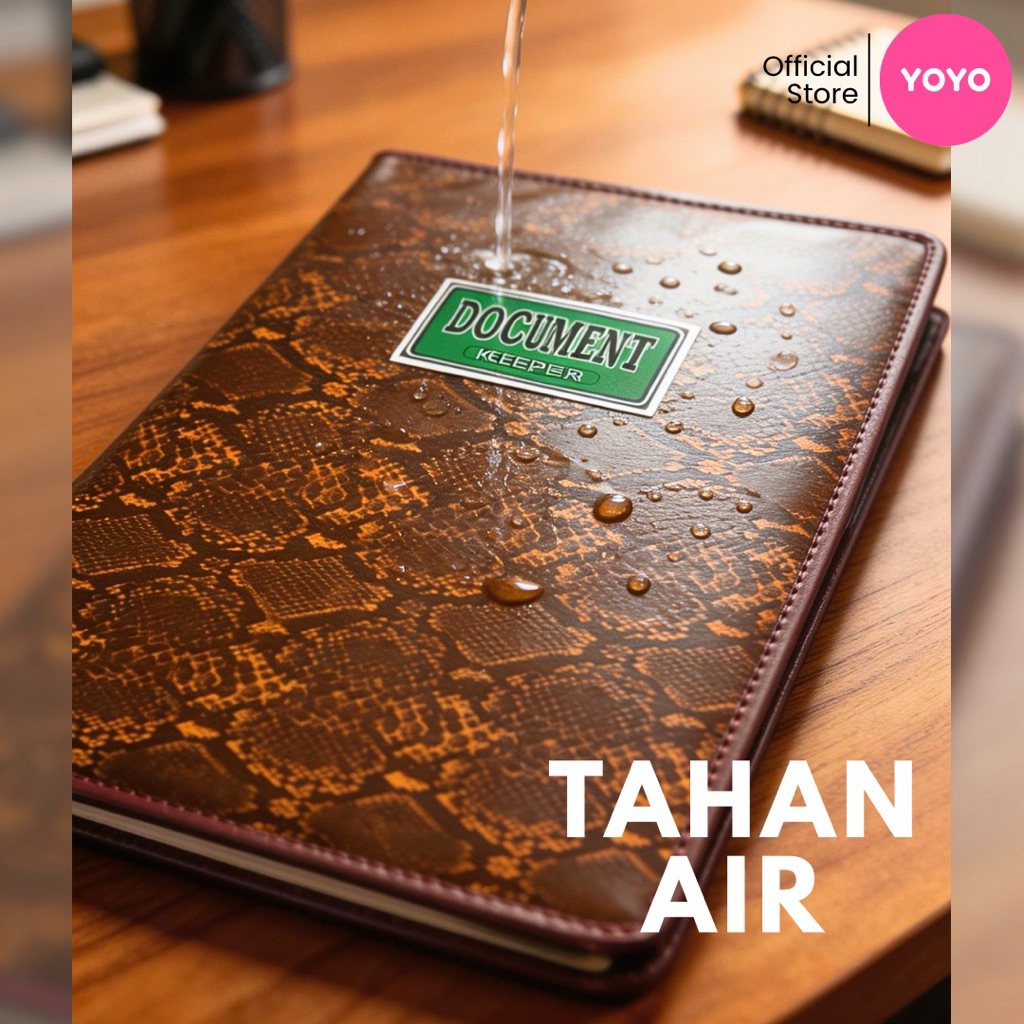 Map Dokumen Document Keeper F4 Folio Kulit ULAR Imitasi RESLETING ZIPPER Isi 20 40 60 Lembar