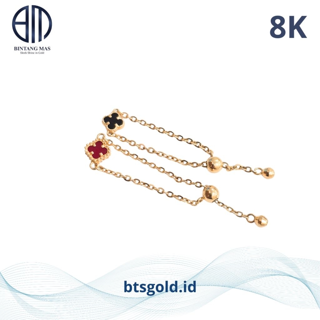 Cincin Emas Serut Clover | 8K