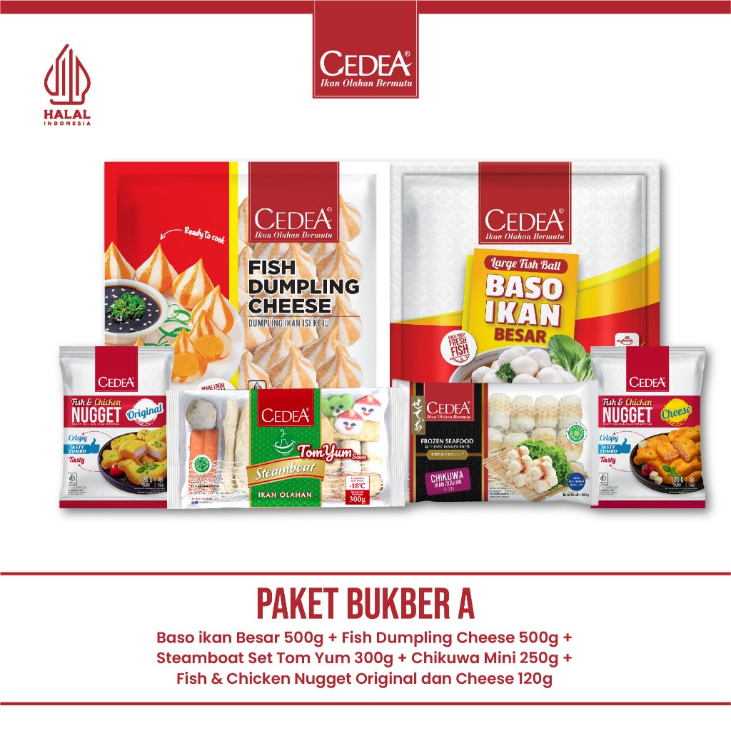 CEDEA Bundle Pack Bakso ikan Besar 500gr + Steamboat Set Tom Yum 300gr + Dumpling Cheese 500gr + Chi