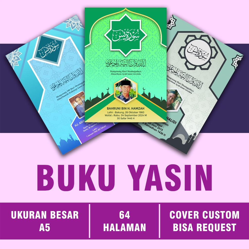 Buku Yasin Arwah dan Haul Ukuran Besar A5 - Buku Yasin Cover Custom