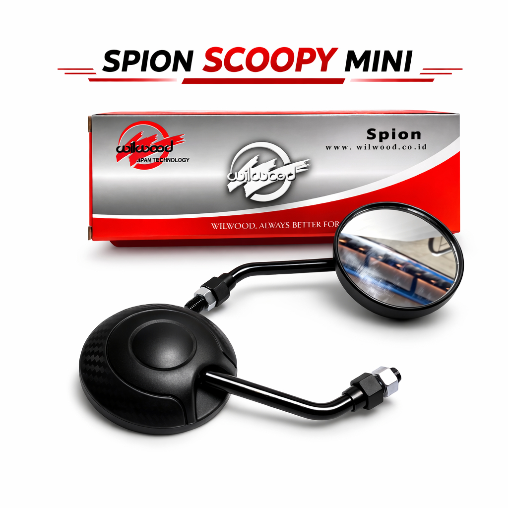 Spion Scoopy Mini Wilwood Spion Tangkai Pendek Universal Bebek Matic