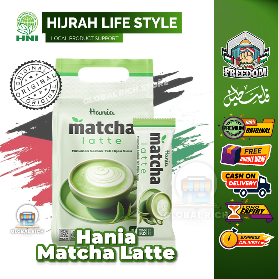 Hania Matcha Latte, Susu Teh Hijau 10 Sachet || Hania Matcha HNI HPAI #GRS