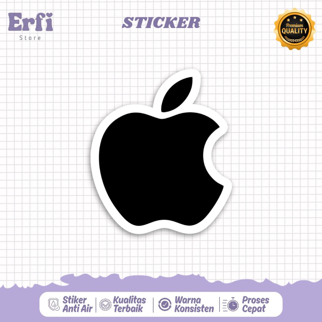 Stiker Logo Iphone Waterproof Anti Air Cocok Untuk Helm, Motor, Laptop, HP, Dan Tablet Bisa Dibeli S
