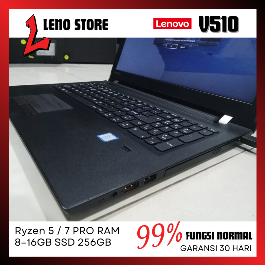 Laptop Lenovo V510-15IKB Second / Seken | Core i5 / i7 Gen 7 RAM 8GB SSD 256GB | Laptop Coding Sekol