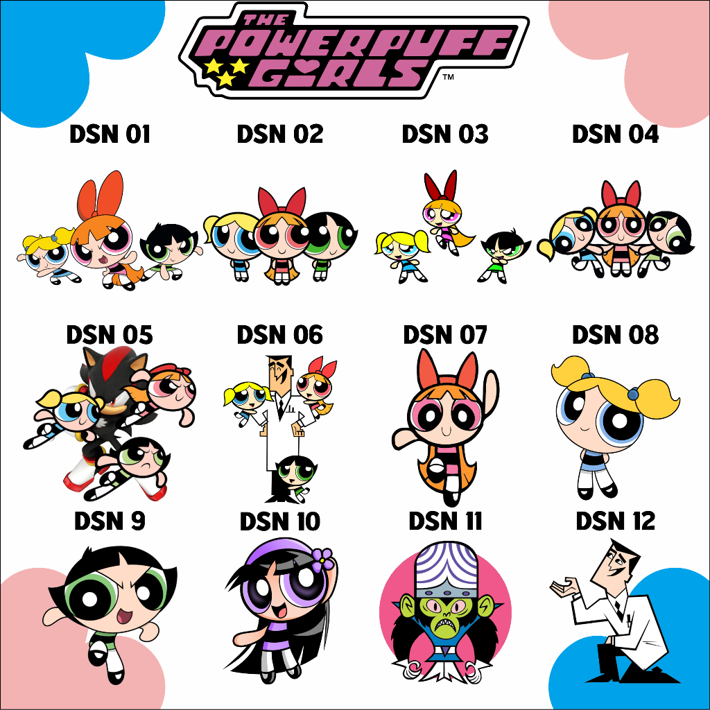 POWER PUFF GIRL POWERPUFF STIKER SABLON SETRIKA DTF