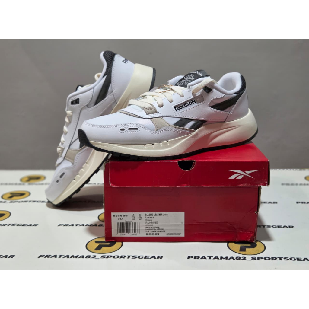SIZE 42 ( 27 CM ) ORIGINAL ASLI REEBOK 2400 RETRO CLASSIC SEPATU PRIA CASUAL SNEAKER KULIT LEATHER P