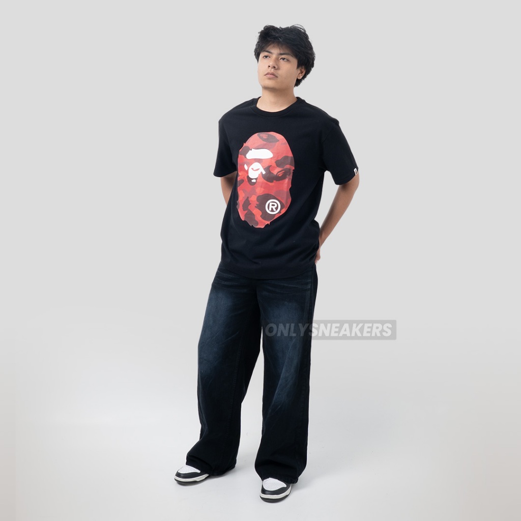 BAPE COLOR CAMO BIG APE HEAD RED BLACK TEE