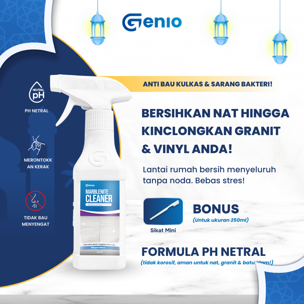GENIO Marblenite Cleaner - Cairan Pembersih Granit, Nat, Vinyl, Keramik, Antibakteri