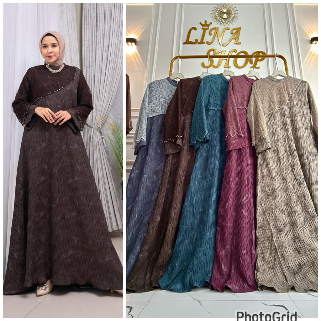 ELIZA dress marevi premium gamis terbaru 2026,standar & jumbo