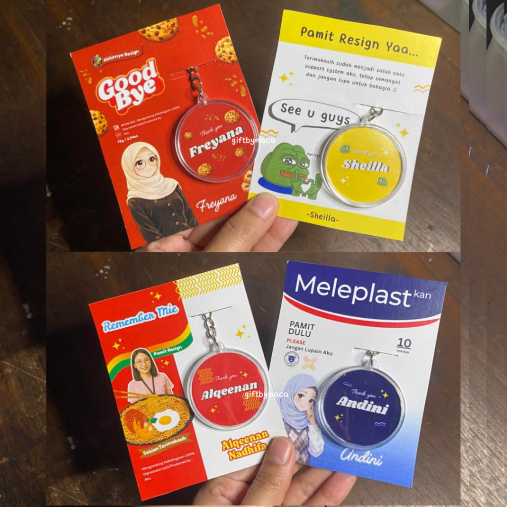 GIFTBYMACA | Gantungan Kunci Custom | Souvenir | Kado Resign | Resign Gift
