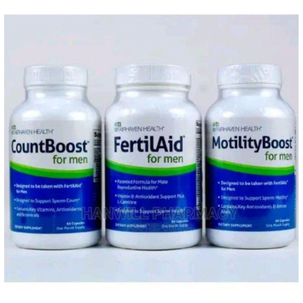 Promo Satu Paket MotiLity Boost For men +FertiLAid Formen+ CountBoost Formen Mengatasi Kesehatan Tub