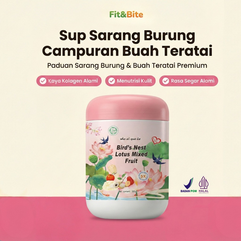 oufen lotus root bird nest mixed fruit oufen halal dan bpom