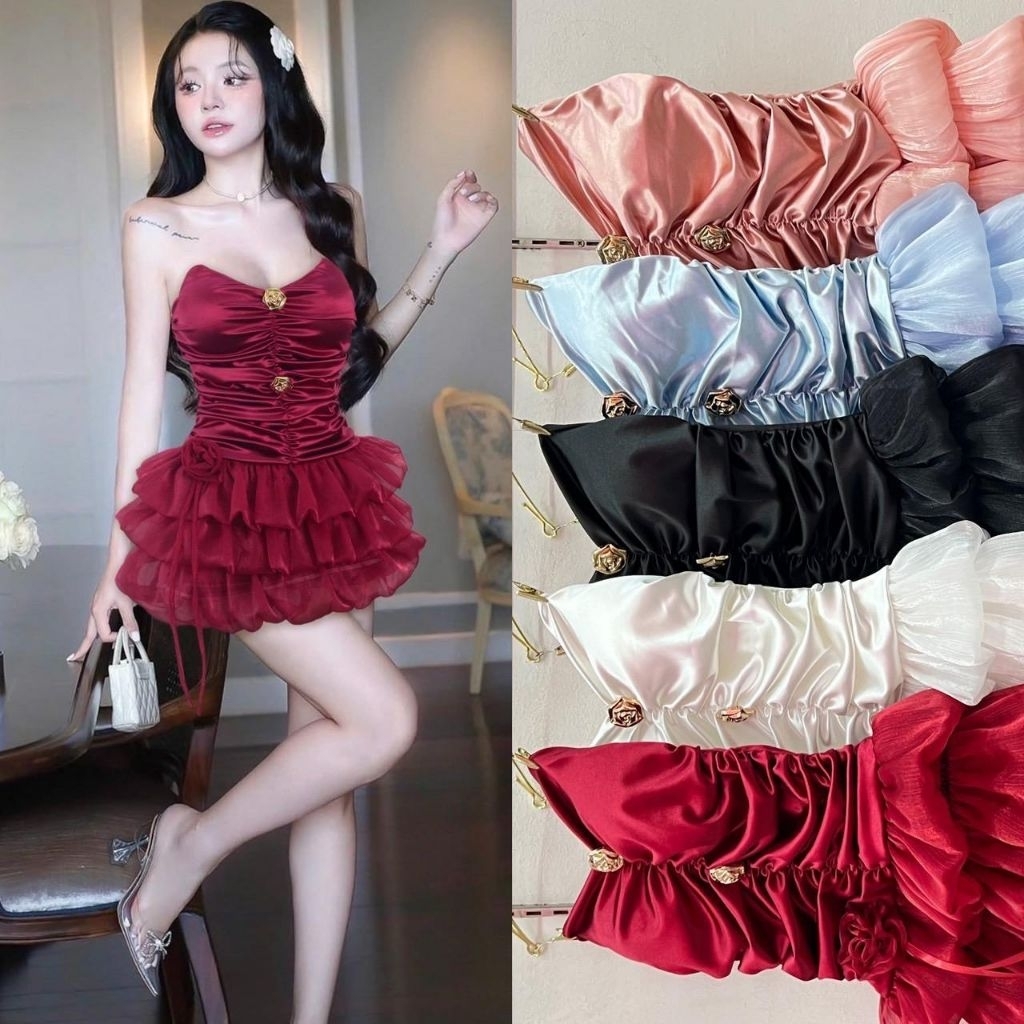 Mimiso - 754 / Gaun pesta ulang tahun / Mini gaun wanita layer / Mini dress kemben / dress mini cant