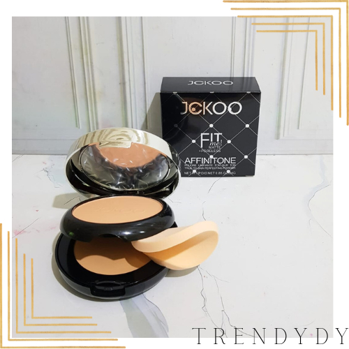 Bedak JCKOO AFFINITONE Hitam 2 in 1 Bedak Padat + Bedak Basah + Spons Bestseller (PER PCS)
