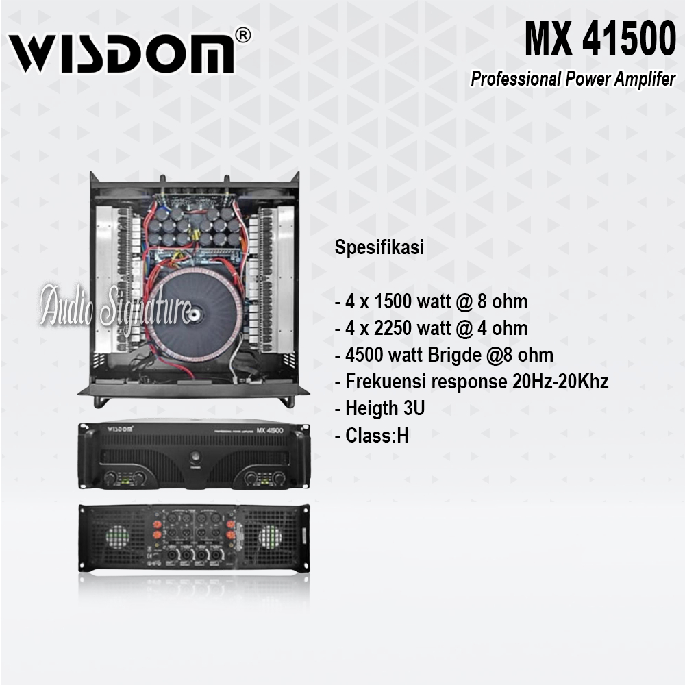 Power Amplifier 4 Channel WISDOM MX41500 | MX 41500 Class H 4 x 1500 Watt Original