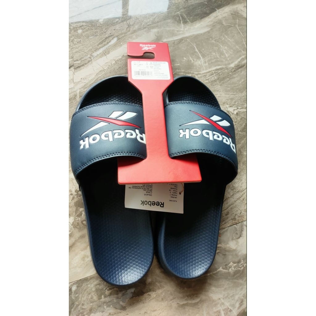 Reebok Sandal Slop Pria Wanita Warna Navy Sport Casual Original